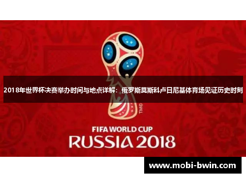 2018年世界杯决赛举办时间与地点详解：俄罗斯莫斯科卢日尼基体育场见证历史时刻